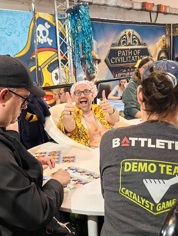 Engaging with tabletop game designers at Essen Spiel exhibition