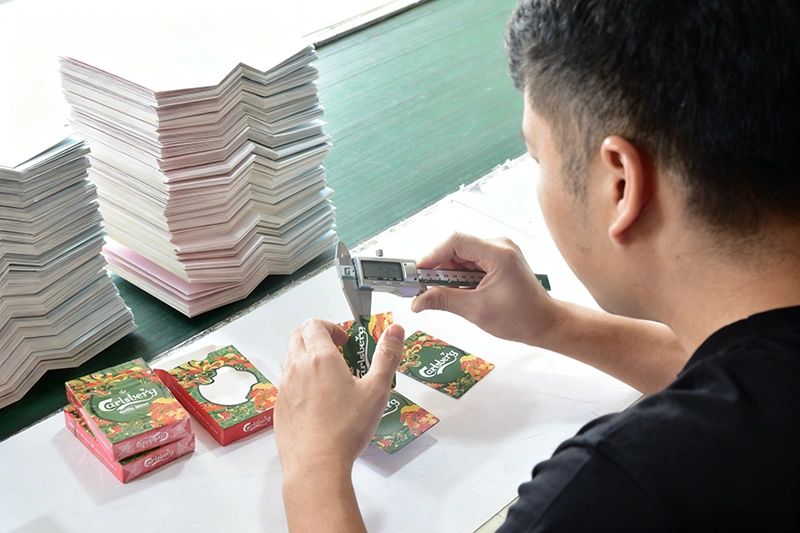 Precision thickness measurement for cardstock quality control