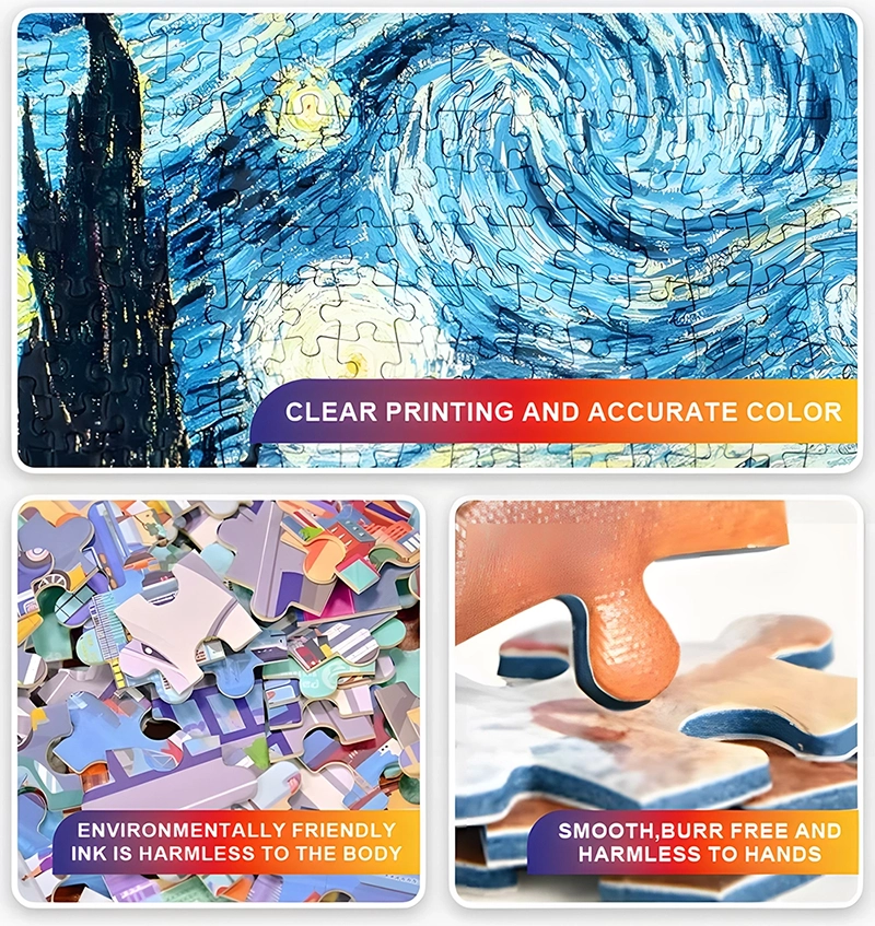 Precision jigsaw puzzle craftsmanship with clean cut edges